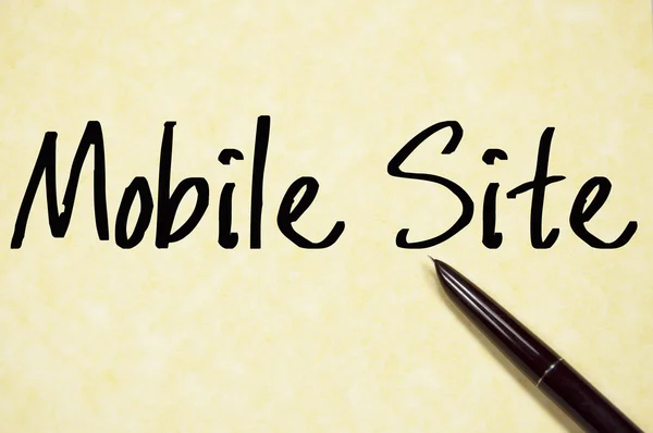 Mobile site text write on paper — Stock Photo, Image