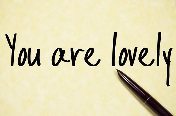 You are lovely text write on paper — Stock Photo, Image