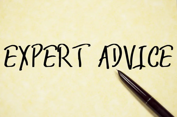 Expert advice text write on paper — Stock Photo, Image