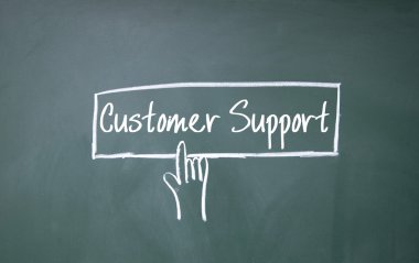 parmak tıklatın blackboard müşteri destek sembolü