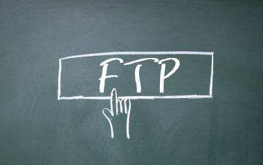 parmak tıklatın ftp sembolü yazı tahtası