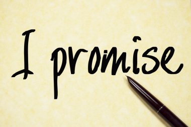 I promise text write on paper  clipart