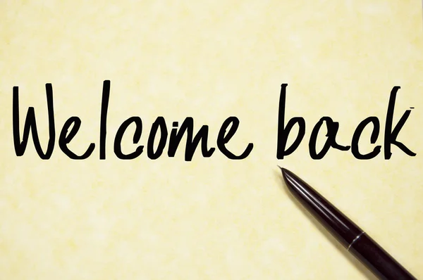 Welcome back text write on paper — Stock Photo, Image