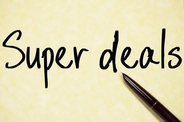 Super deals text write on paper — Stock Photo, Image