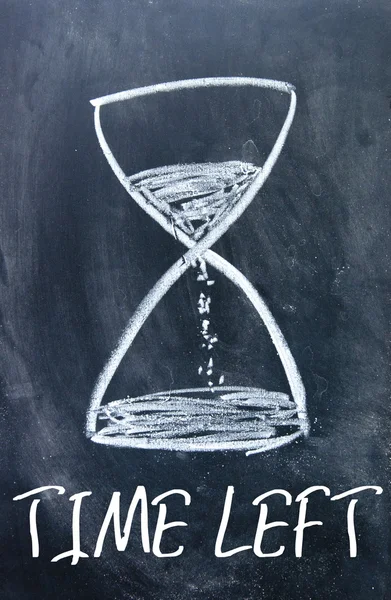 Time left sign on blackboard — Stock Photo, Image