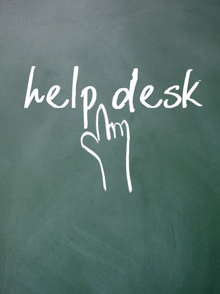 Help desk szöveg és jel táblára gesztus — Stock Fotó