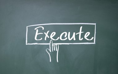 parmak tıklatın yürütmek sembolü tahtaya