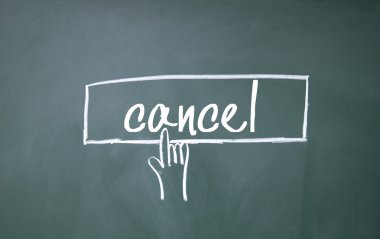 parmak tıklatın iptal işareti yazı tahtası üzerinde