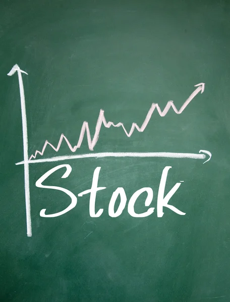 Signo gráfico de crecimiento de stock en pizarra —  Fotos de Stock