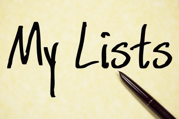 My lists text write on paper — Stock Photo, Image