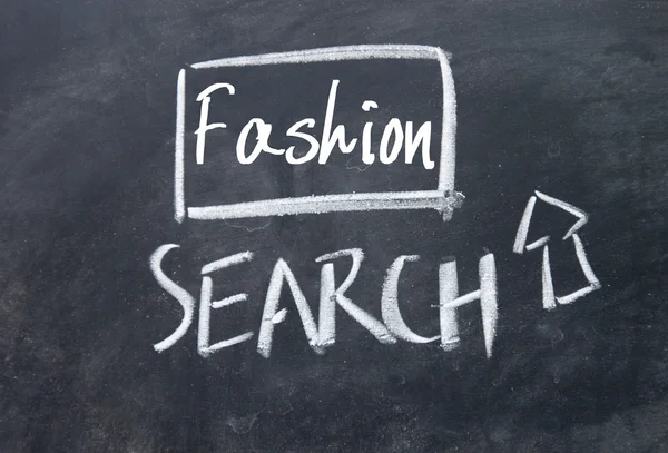 Search fashion interface on blackboard — Stock Photo, Image