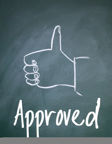 Approved sign on blackboard — Stock Photo, Image