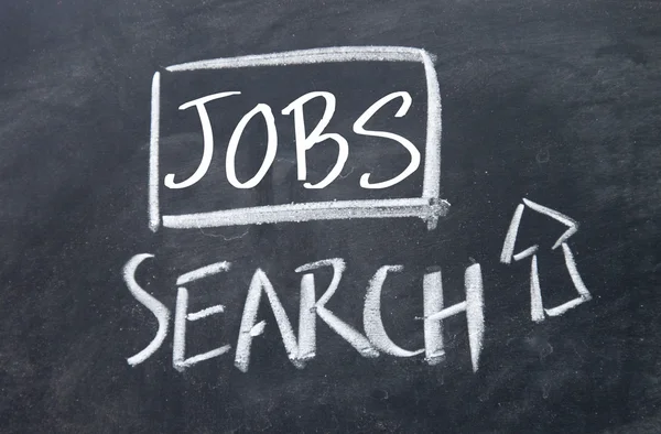 Search jobs sign on blackboard — Stock Photo, Image