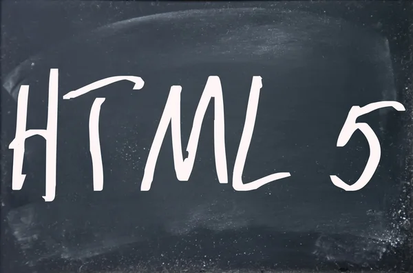 HTML 5 tecken på svart tavla — Stockfoto