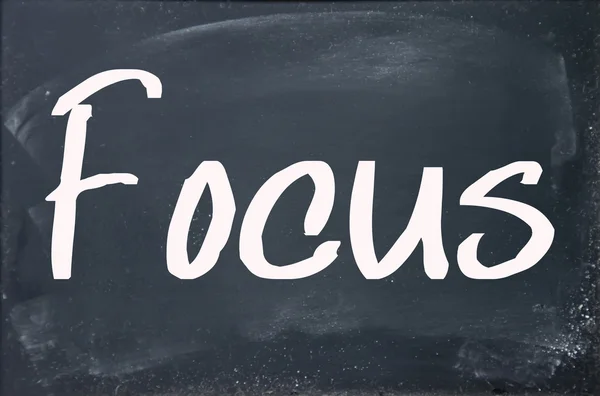 Focus word write on blackboard — Stock Photo, Image