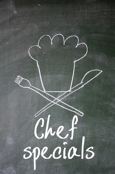 Tanda spesial chef di papan tulis — Stok Foto