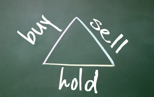 Triangle symbol on blackboard — Stock Photo, Image
