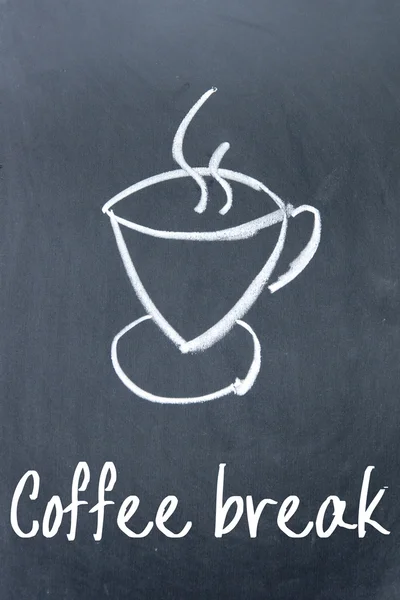 Coffee break icon on  blackboard — Stock Photo, Image