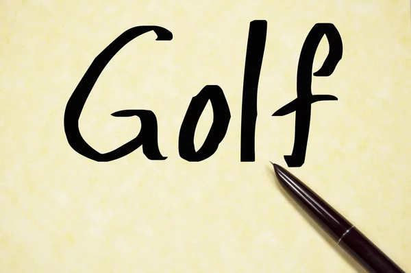 Palavra de golfe escrever no papel — Fotografia de Stock