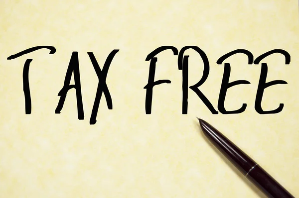 Texto livre de impostos escrever em papel — Fotografia de Stock