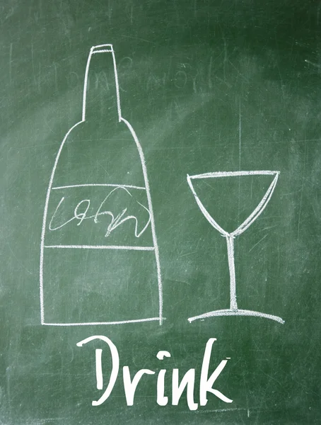 Drink sign on blackboard — Stock Photo, Image