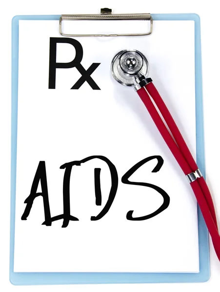 Palabra SIDA escribir en la prescripción — Foto de Stock