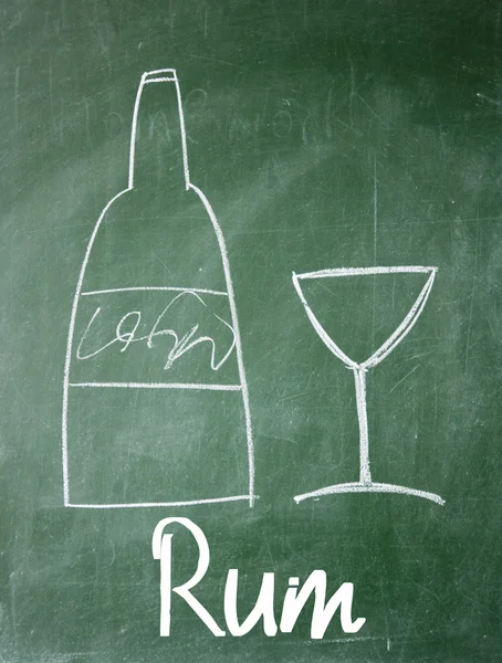 Rum sign on blackboard — Stock Photo, Image