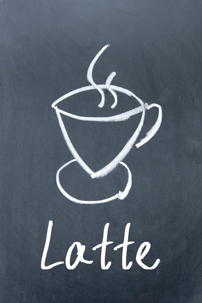 Coffee icon drawn with chalk on  blackboard — Stock Photo, Image