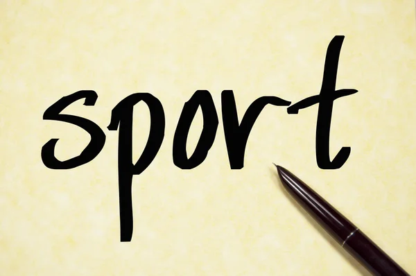Sport szót írni papírra — Stock Fotó