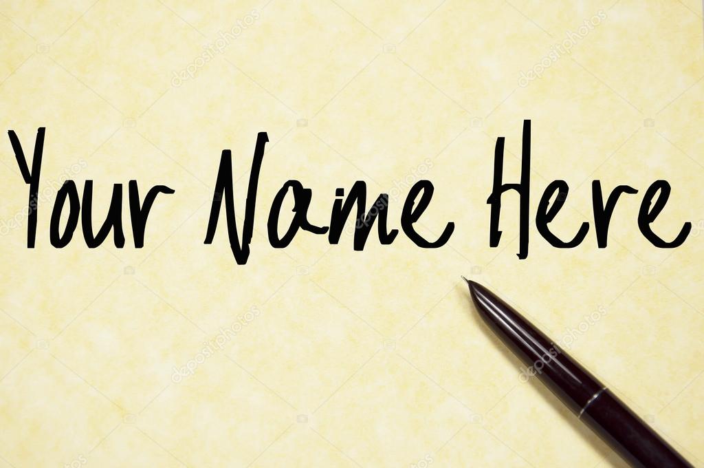 Your name here text write on paper — Stock Photo © flytosky11 #79860414