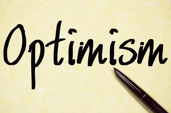 Optimism word write on paper — Stock Photo, Image