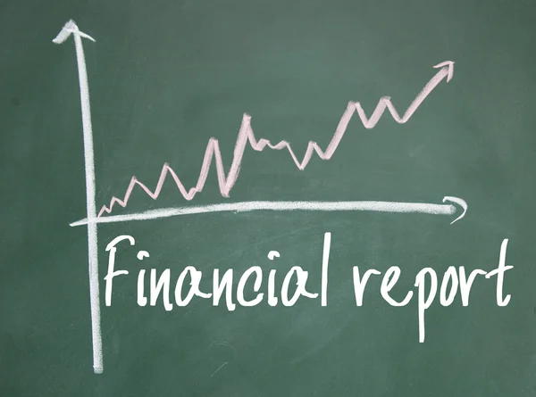 Gráfico del informe financiero en pizarra —  Fotos de Stock