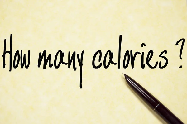 How many calories question write on paper — Stock Photo, Image