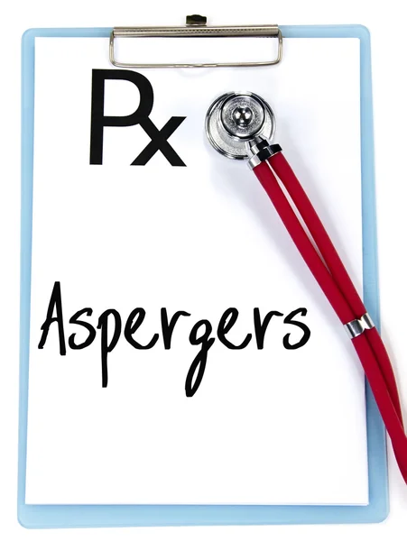 Aspergers palavra escrever sobre prescrição — Fotografia de Stock