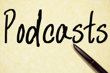 Podcast kelime yazma kağıt üzerinde 