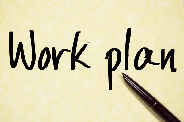 Work plan text write on paper — Stock Photo, Image