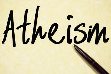 atheism word write on paper  clipart