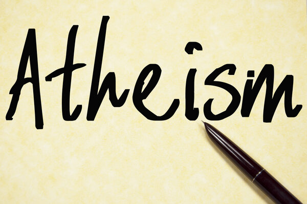 atheism word write on paper 