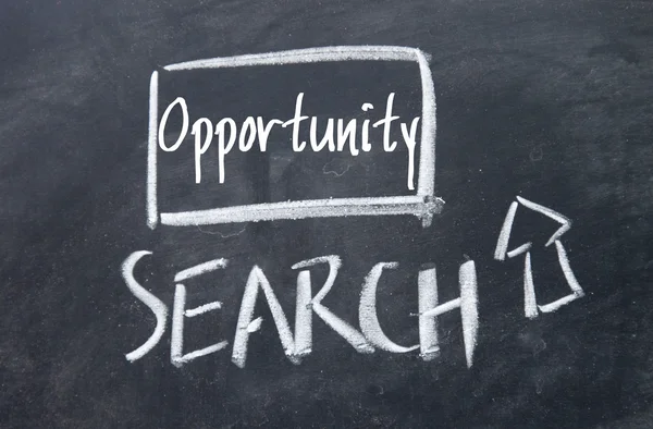 Search opportunity interface on blackboard — Stock Photo, Image