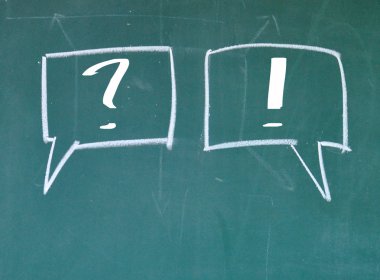 Tahtaya soru işareti ve ünlem işareti