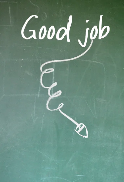 Good job sign on blackboard — Stock Photo, Image