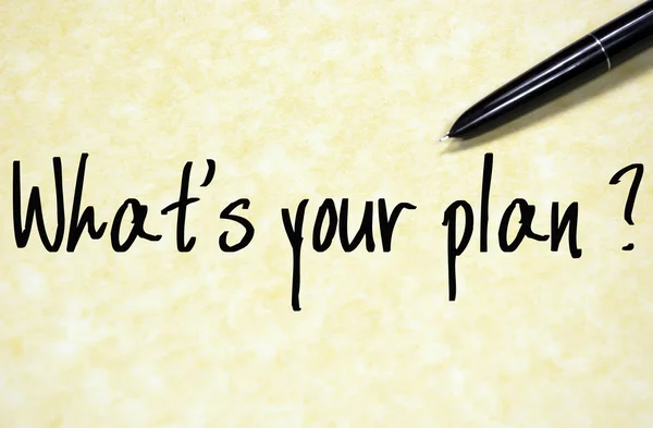 What is your plan question write on paper — Stock Photo, Image