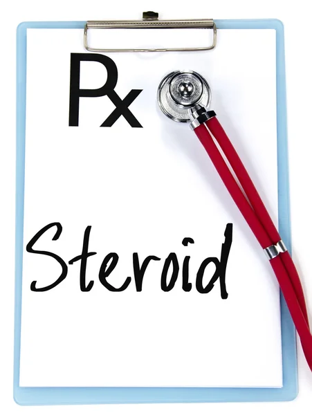 Parola steroide scrivere su prescrizione medica — Foto Stock