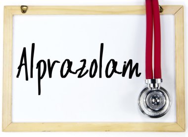 alprazolam word write on blackboard clipart
