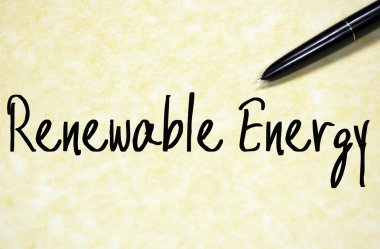 yenilenebilir enerji metin yazma kağıt üzerinde 