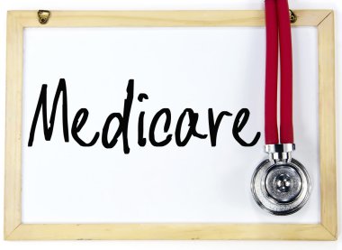 Medicare kelime yazma yazı tahtası üzerinde