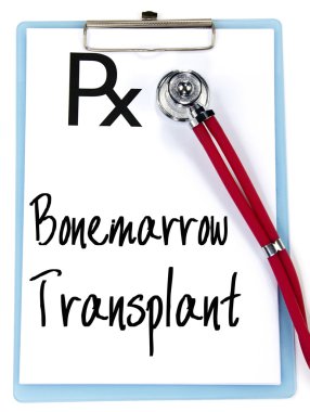 bonemarrow transplant text write on prescription clipart