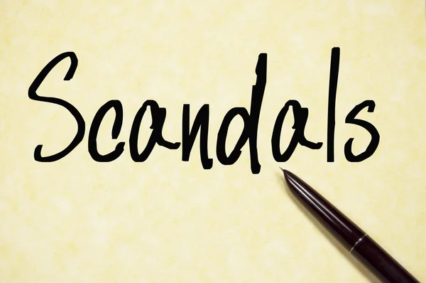 Scandals word write on paper — Stock Photo, Image