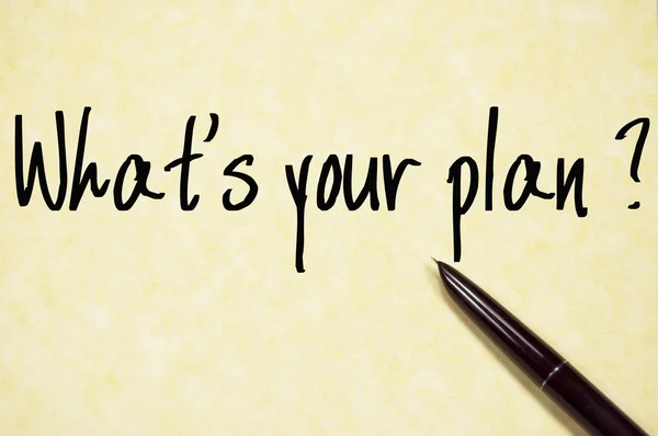 What is your plan question write on paper — Stock Photo, Image