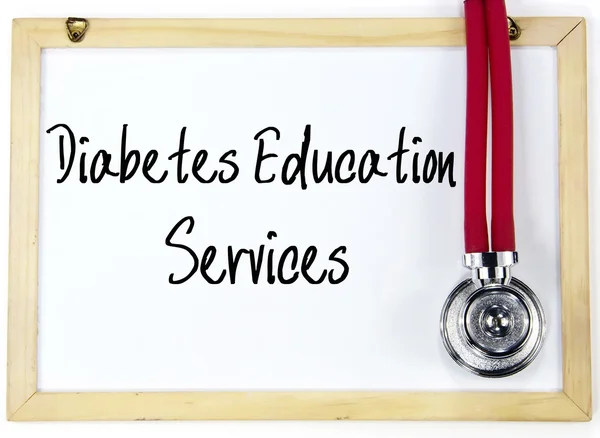 Servicios de educación para la diabetes escribir en pizarra — Foto de Stock